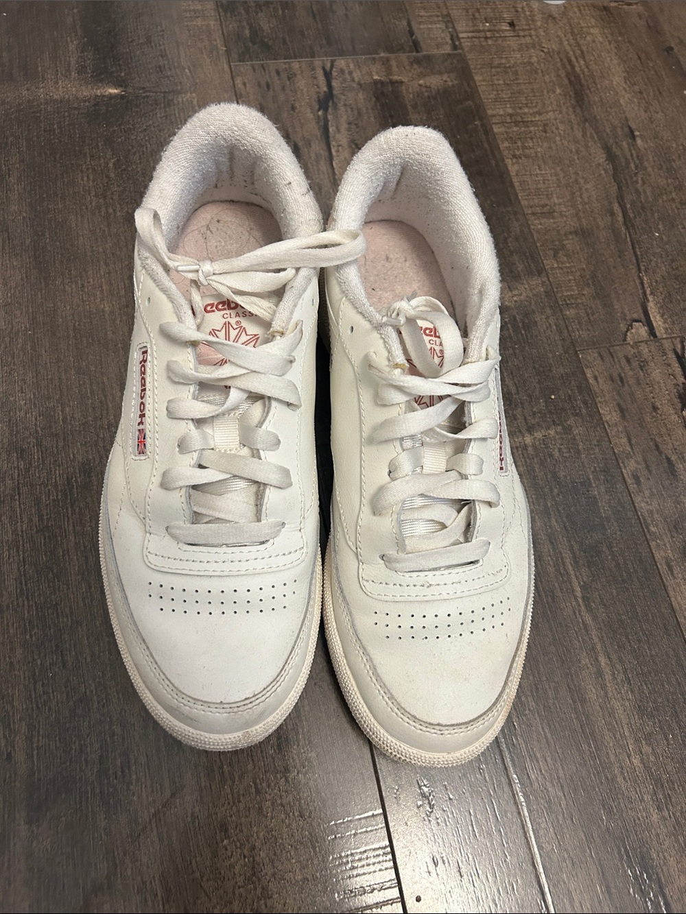 Reebok  White Leather Sneakers